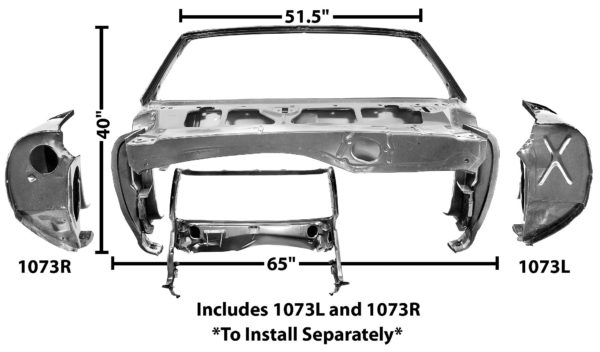 1073G 1969 Convertible - Windshield Cowl Assembly