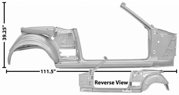 3645NWT 65-66 Quarter Door Frame Assembly - Convertible With Weld Through Primer - RH