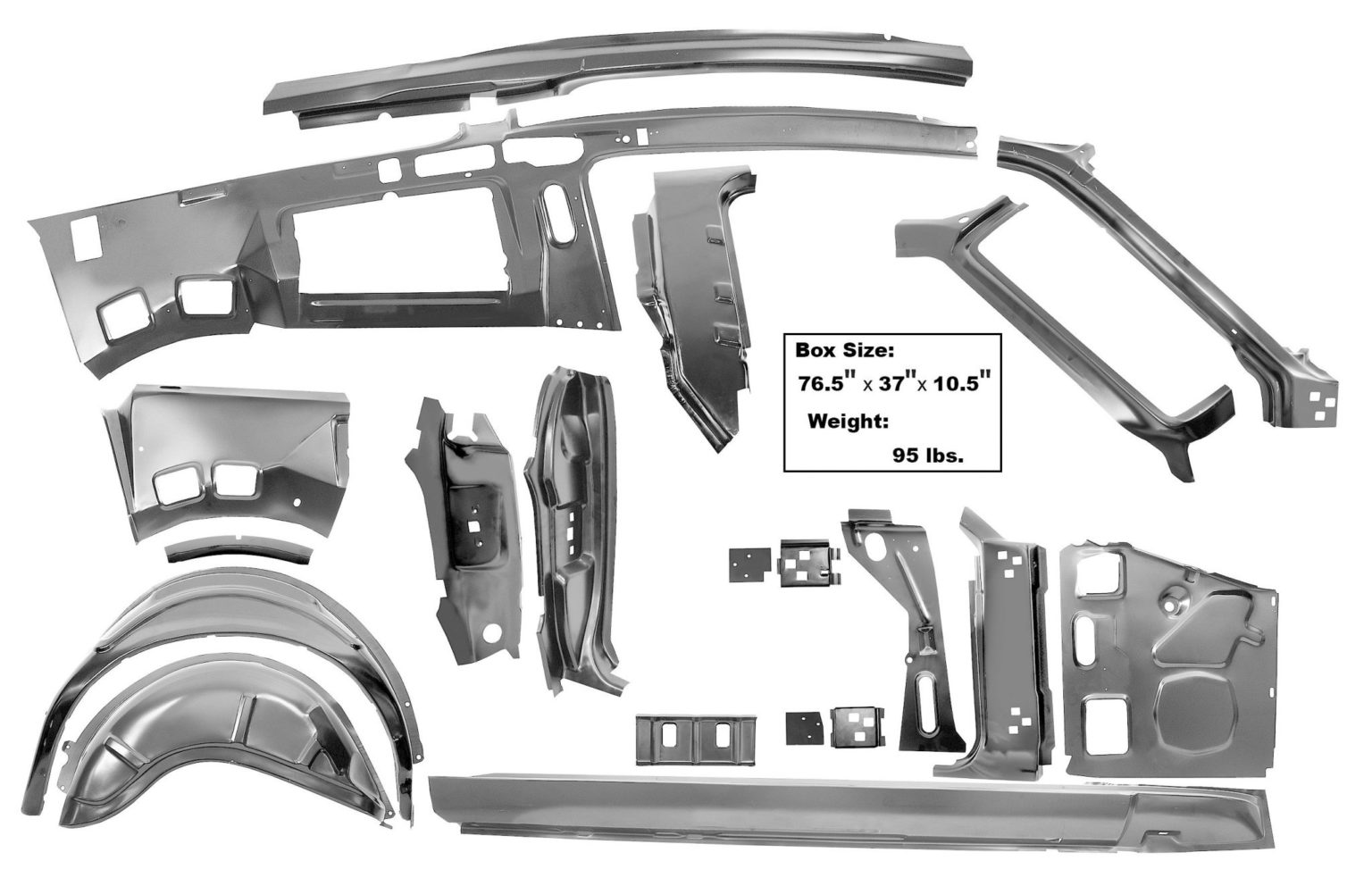 1967 – 1968 Mustang Fastback Quarter   Door Frame Component Kit – Rh 