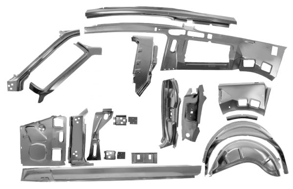 3645UA 67-68 Fastback Quarter Door Frame Assembly Component Kit - LH